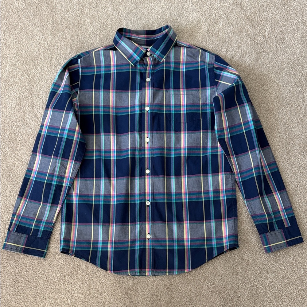 Janie and Jack Multicolor Plaid Button Down Shirt size 12